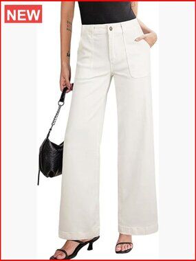 Wide Leg Jeans High Waisted Stretchy Straight Leg Baggy Denim Pants